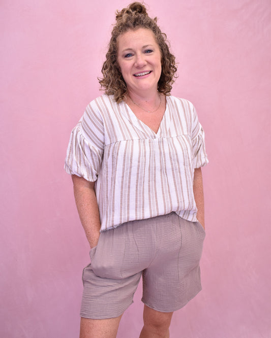 Boho Feels Gauze Puff Sleeve Top