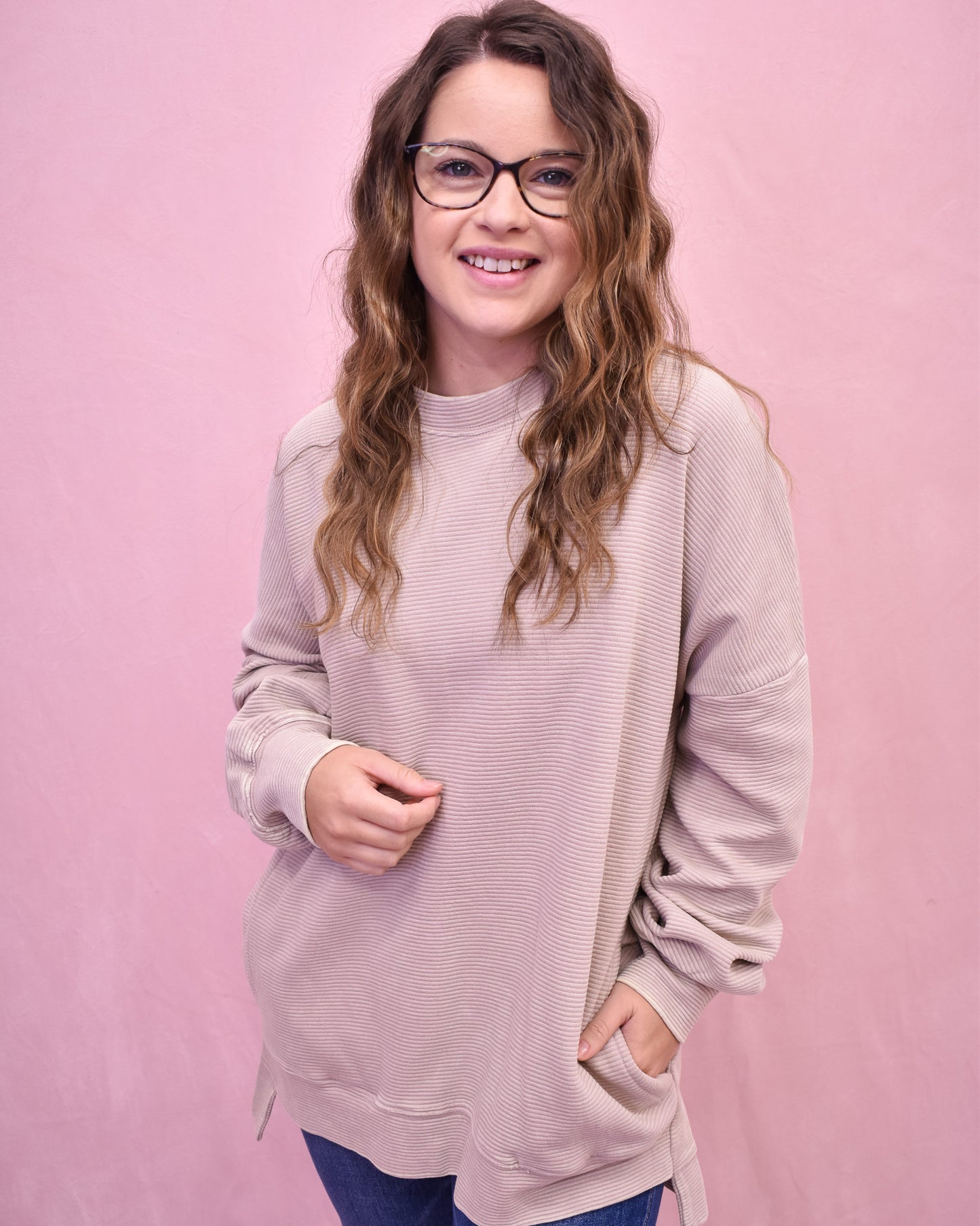 Chai Latte Double Ribbed Pullover