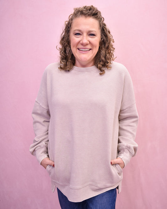 Chai Latte Double Ribbed Pullover