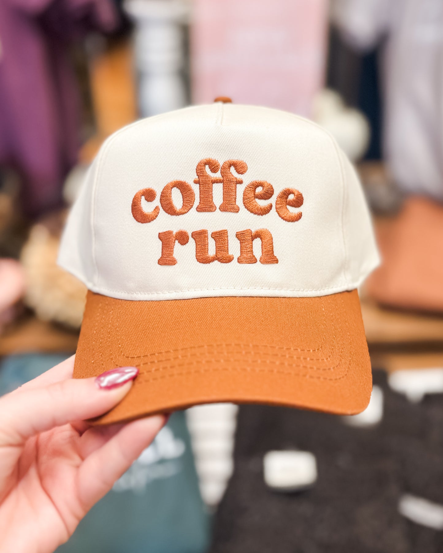Coffee Run Embroidered Hat