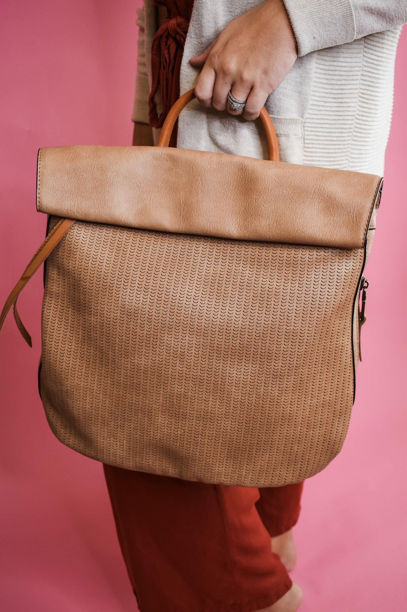 Jenny Laser Cut Printed Backpack