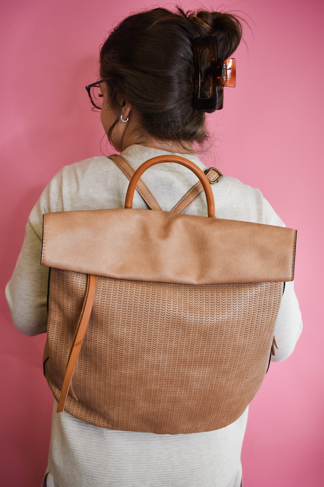 Jenny Laser Cut Printed Backpack