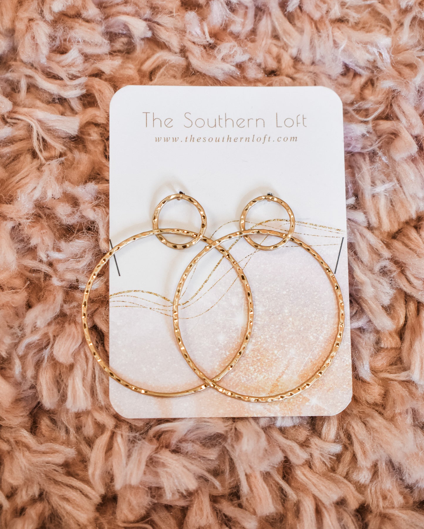 Dainty Hammered Metal Circle Earrings