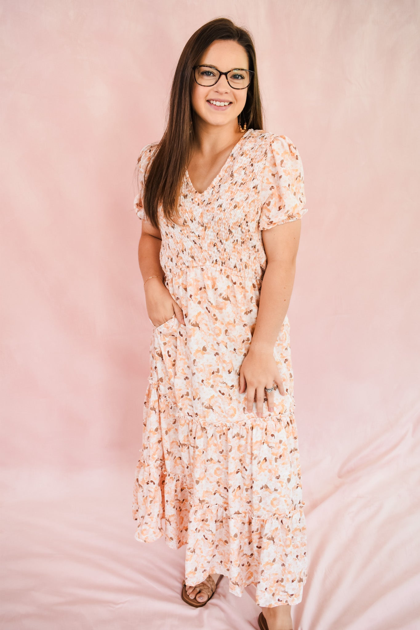 Slow Nights Floral Midi Dress
