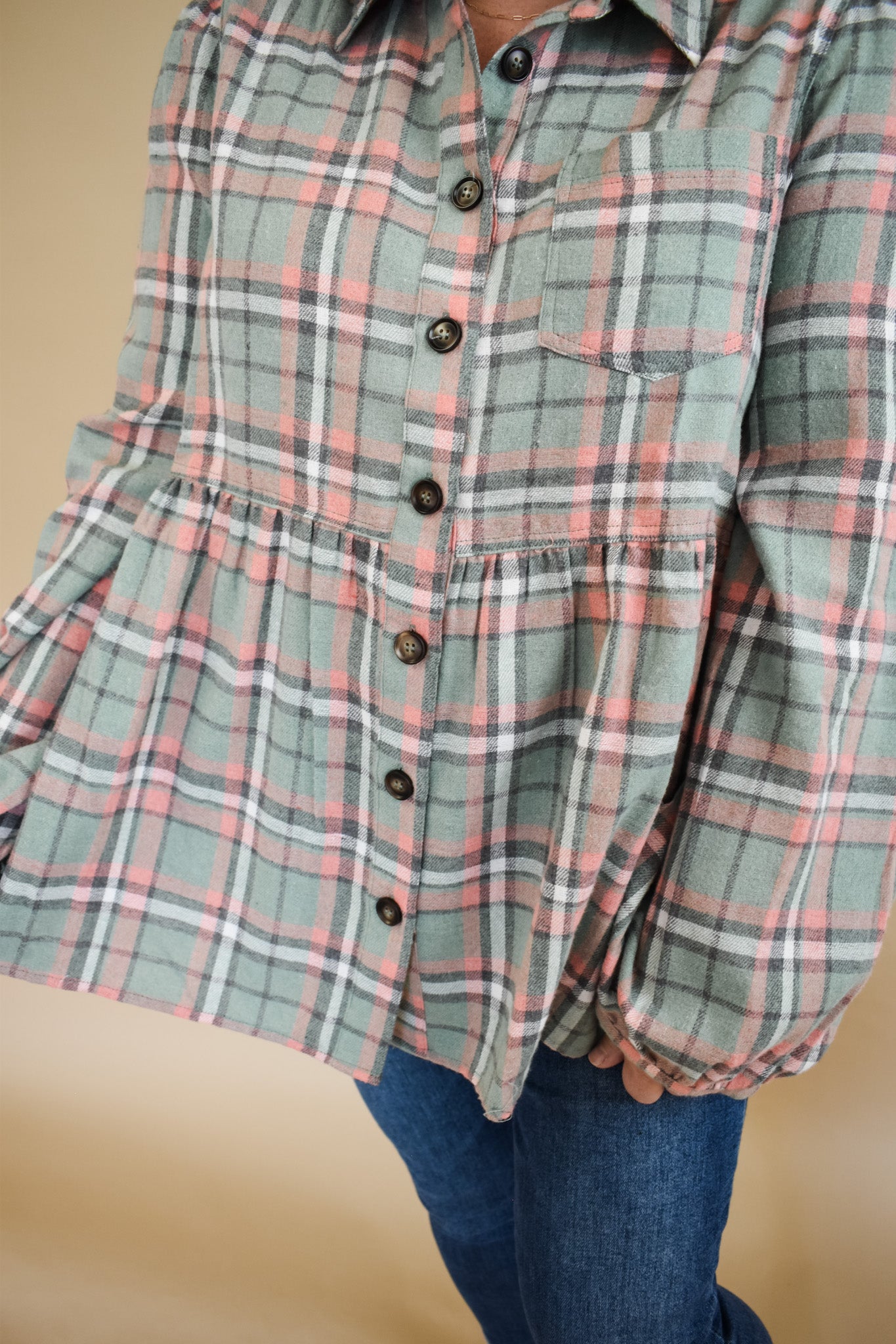 Envy Me Plaid Baby Doll Top
