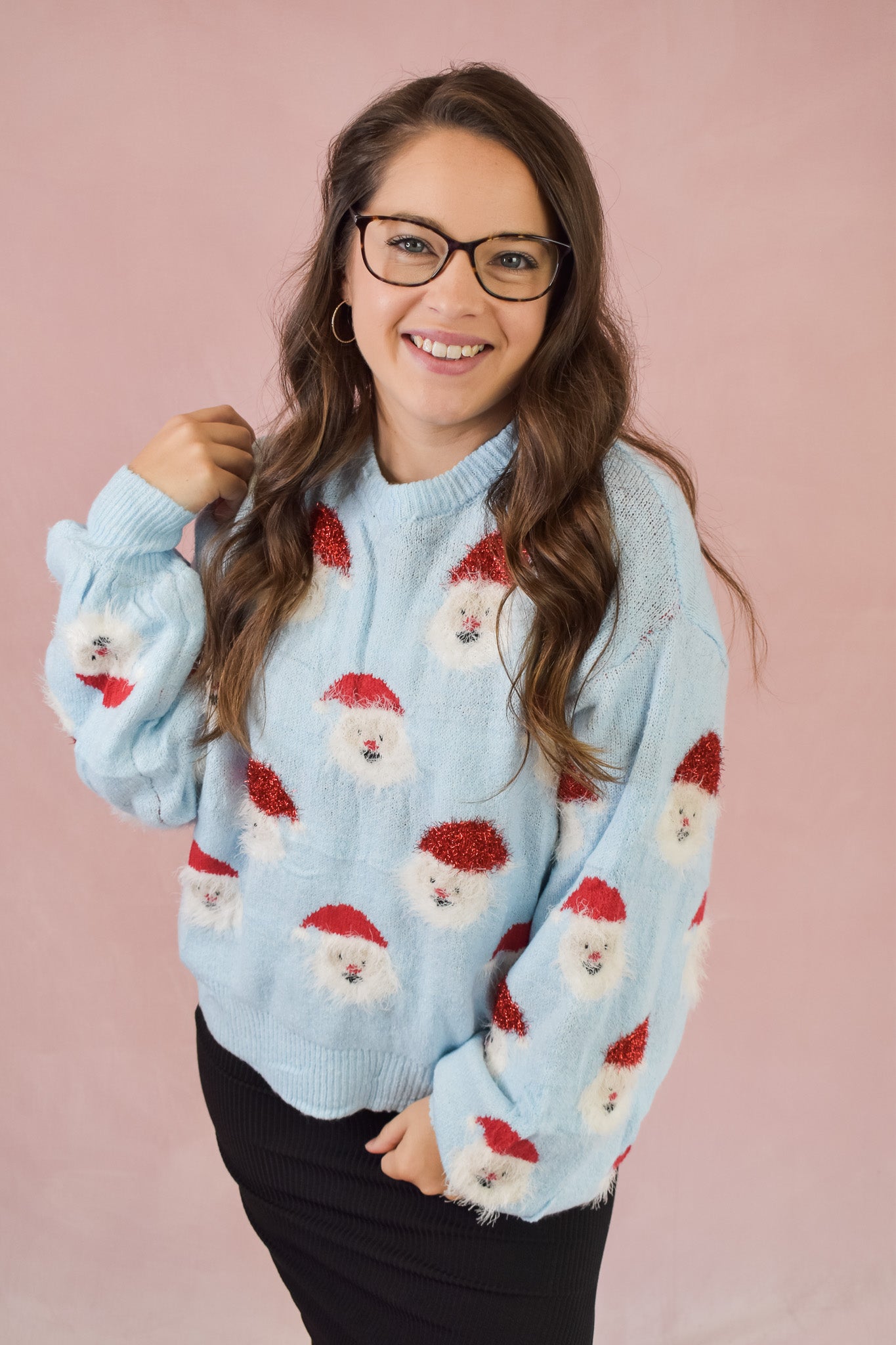 Fuzzy Santa Christmas Sweater