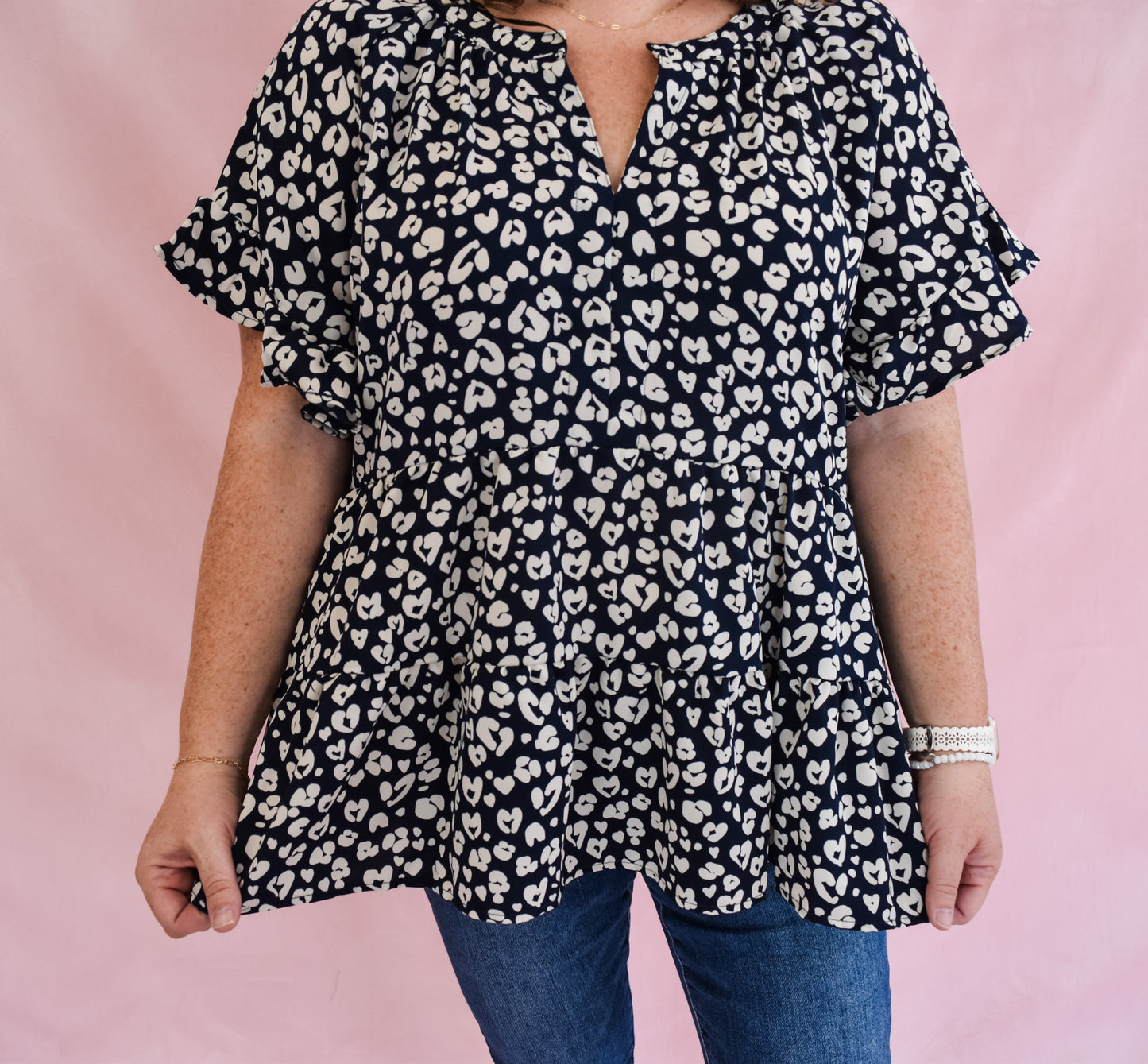 Believe In You Mixed Print Top