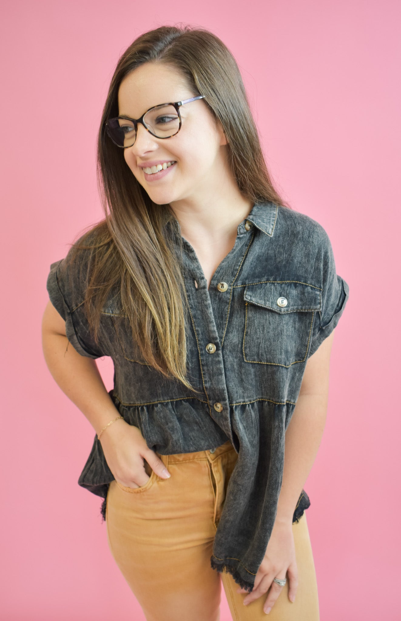Marvel At You Button Down Top