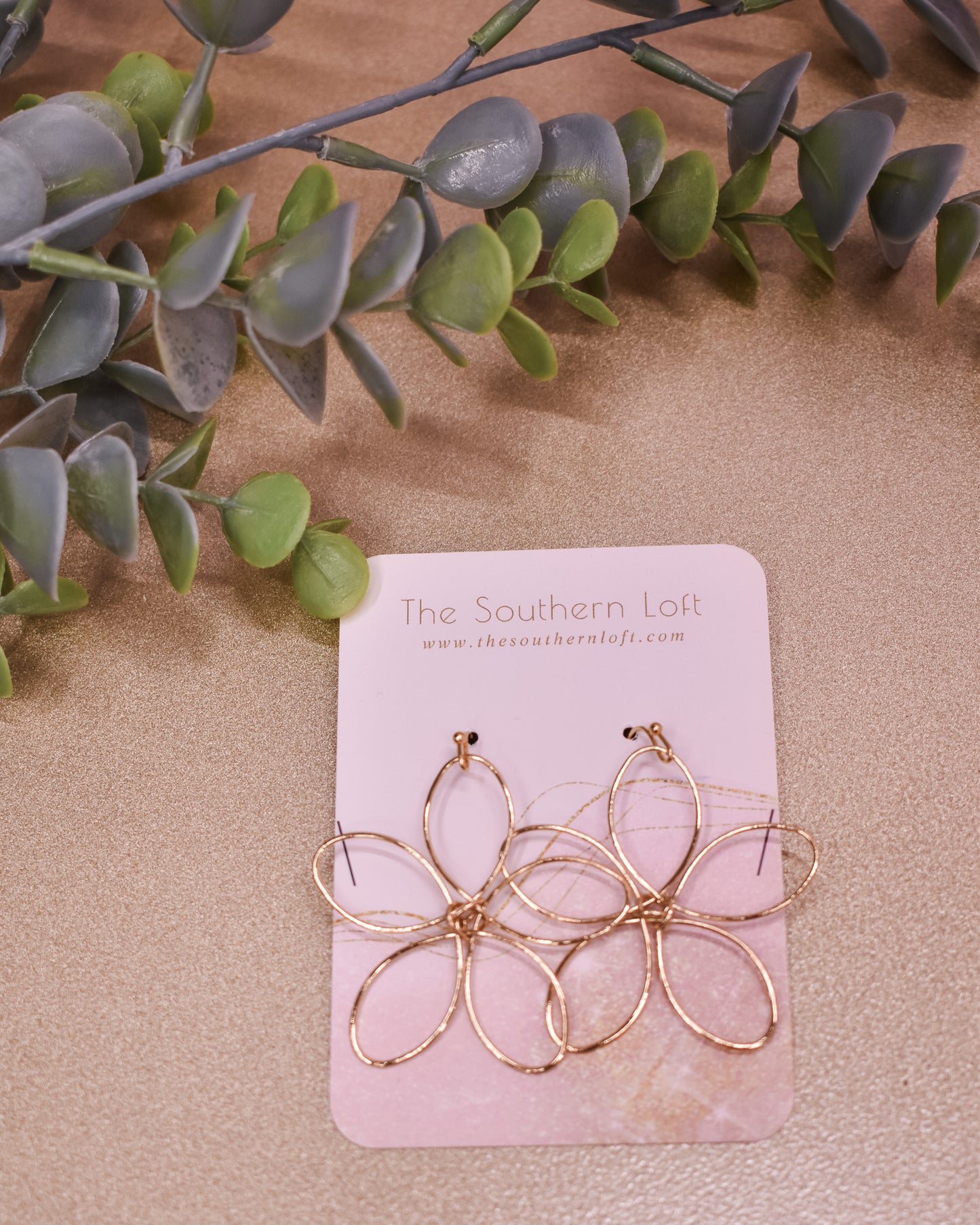 Twisted Metal Flower Earrings