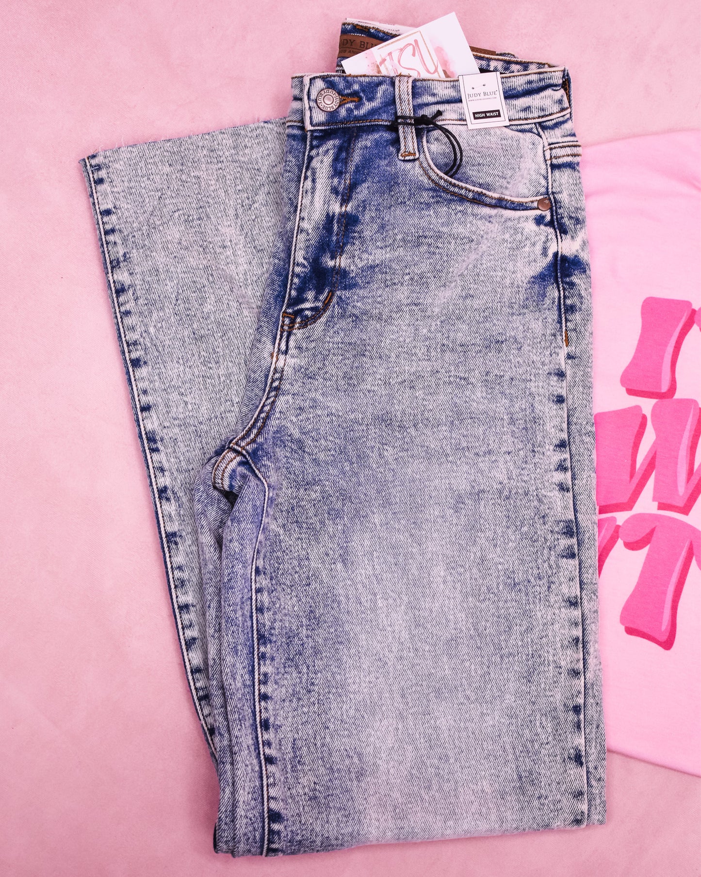 Judy Blue Acid Wash Wide Leg Jeans