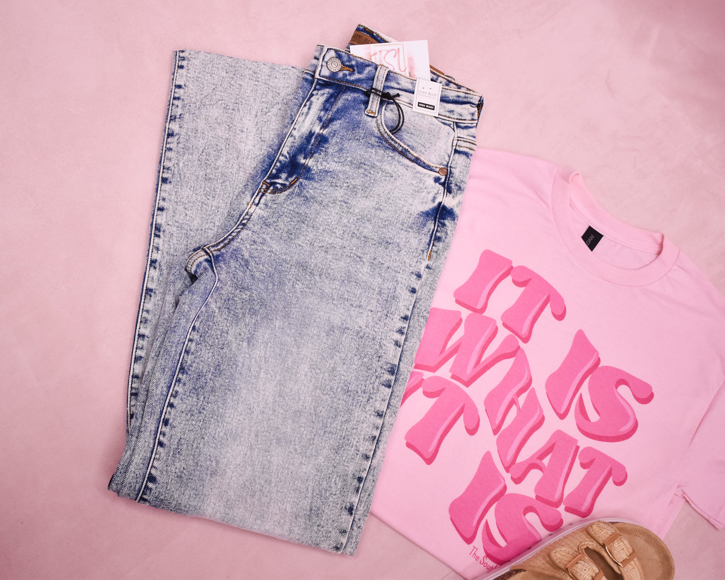 Judy Blue Acid Wash Wide Leg Jeans