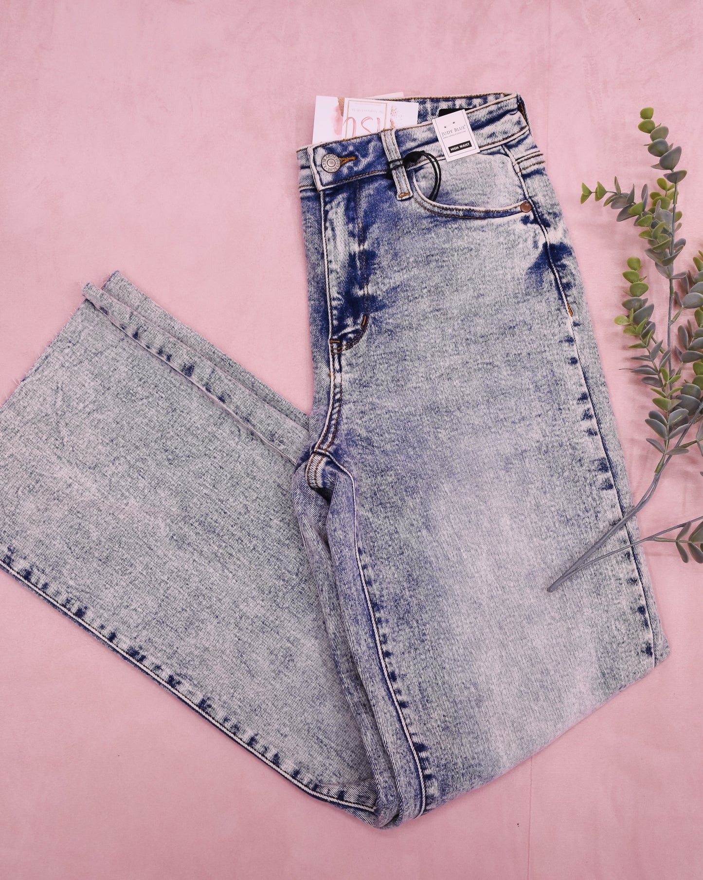 Judy Blue Acid Wash Wide Leg Jeans