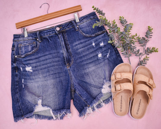 RISEN High Rise PLUS Jean Shorts