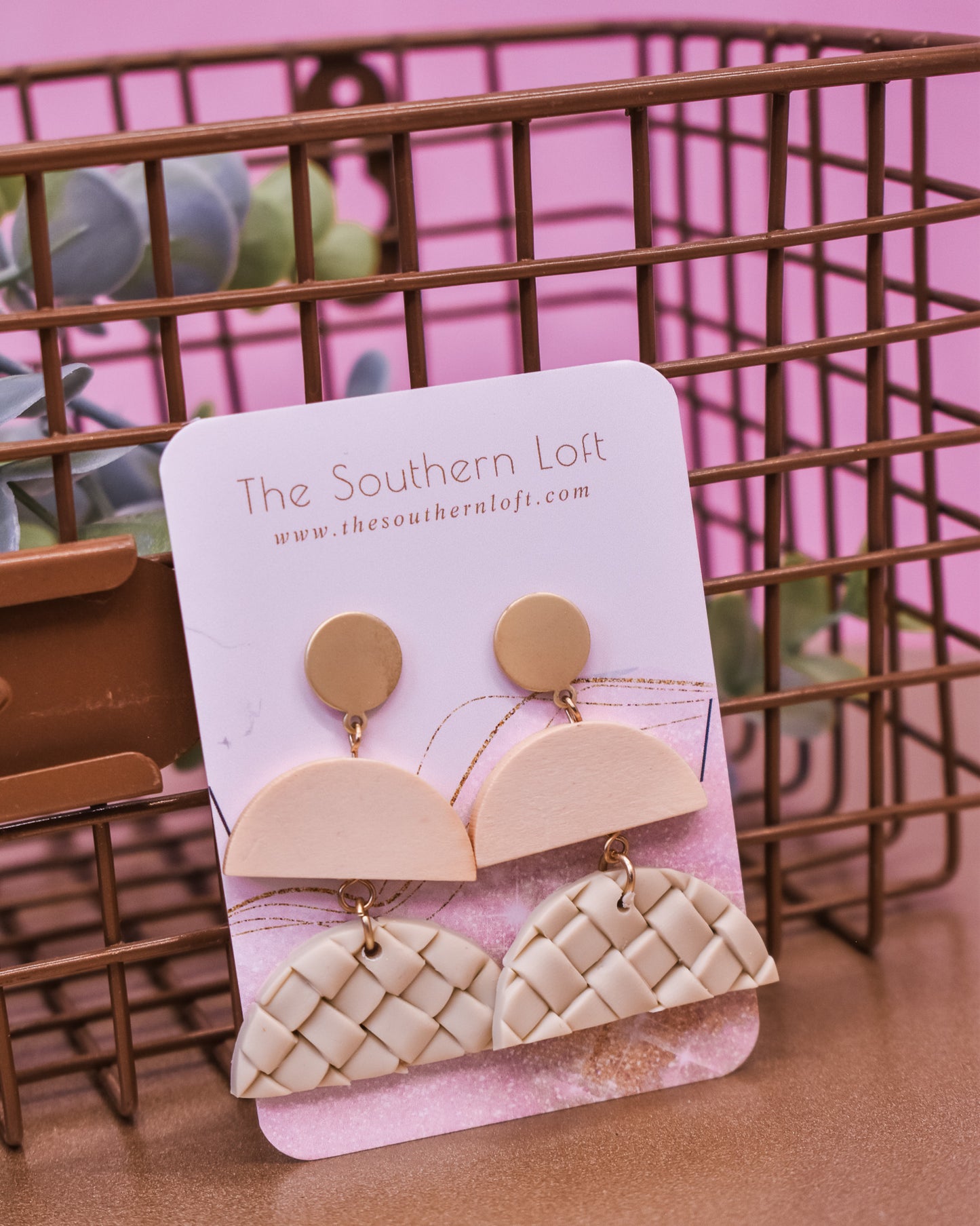 Geometric Wedge Clay Earrings