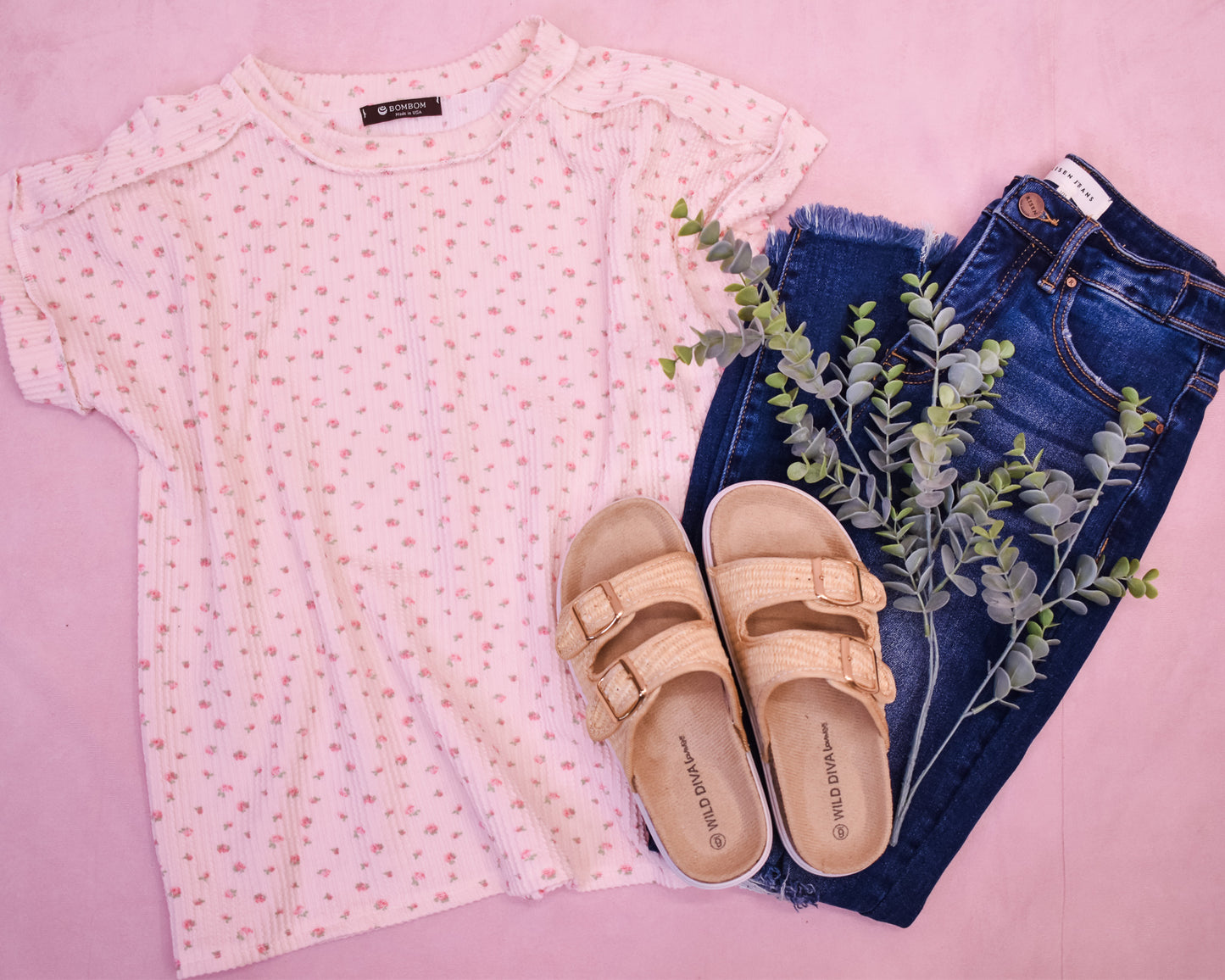 Serenity Floral Rib Knit Top