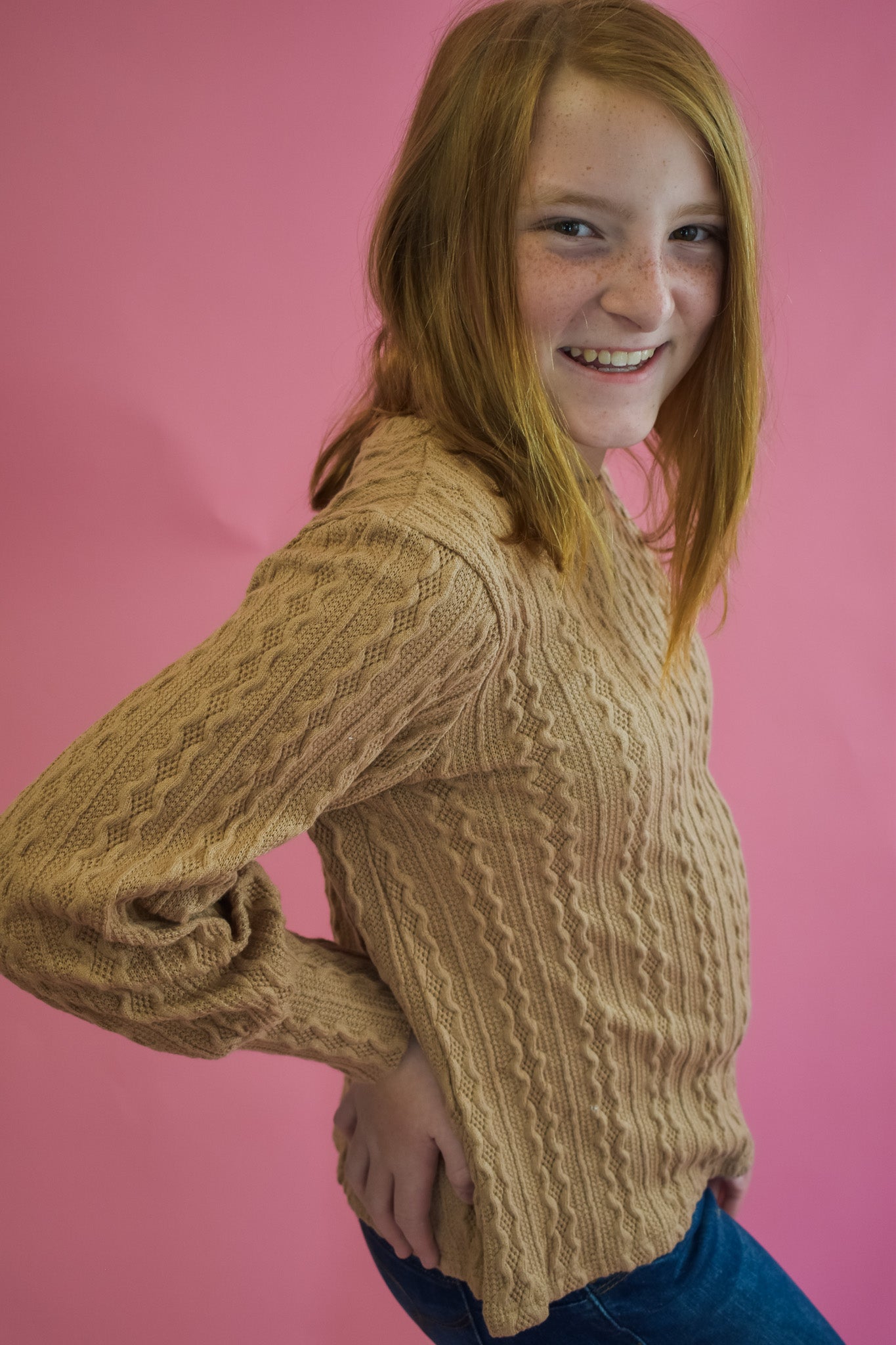 Girl's Cable Knit Sweater