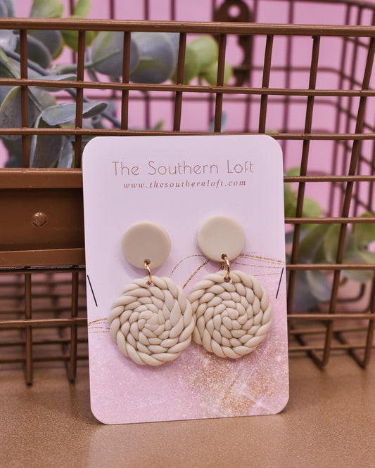 Knitted Clay Dangle Earrings
