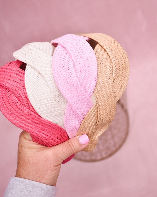 Woven Straw Double Headbands