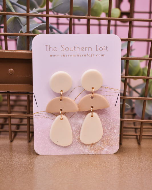 Half Moon & Teardrop Clay Earrings