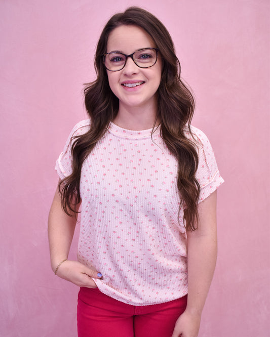 Serenity Floral Rib Knit Top