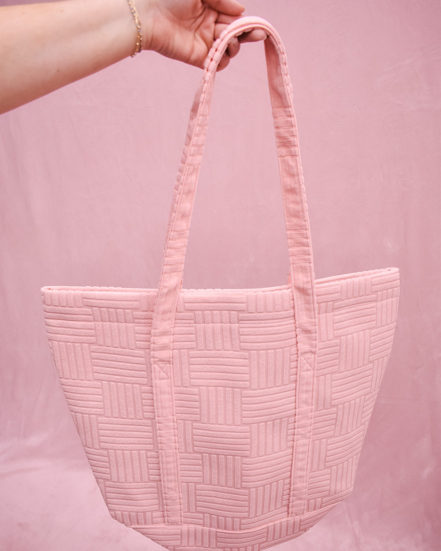 Quilted Terry Cloth Tote Bag