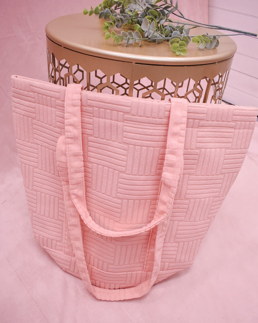 Quilted Terry Cloth Tote Bag