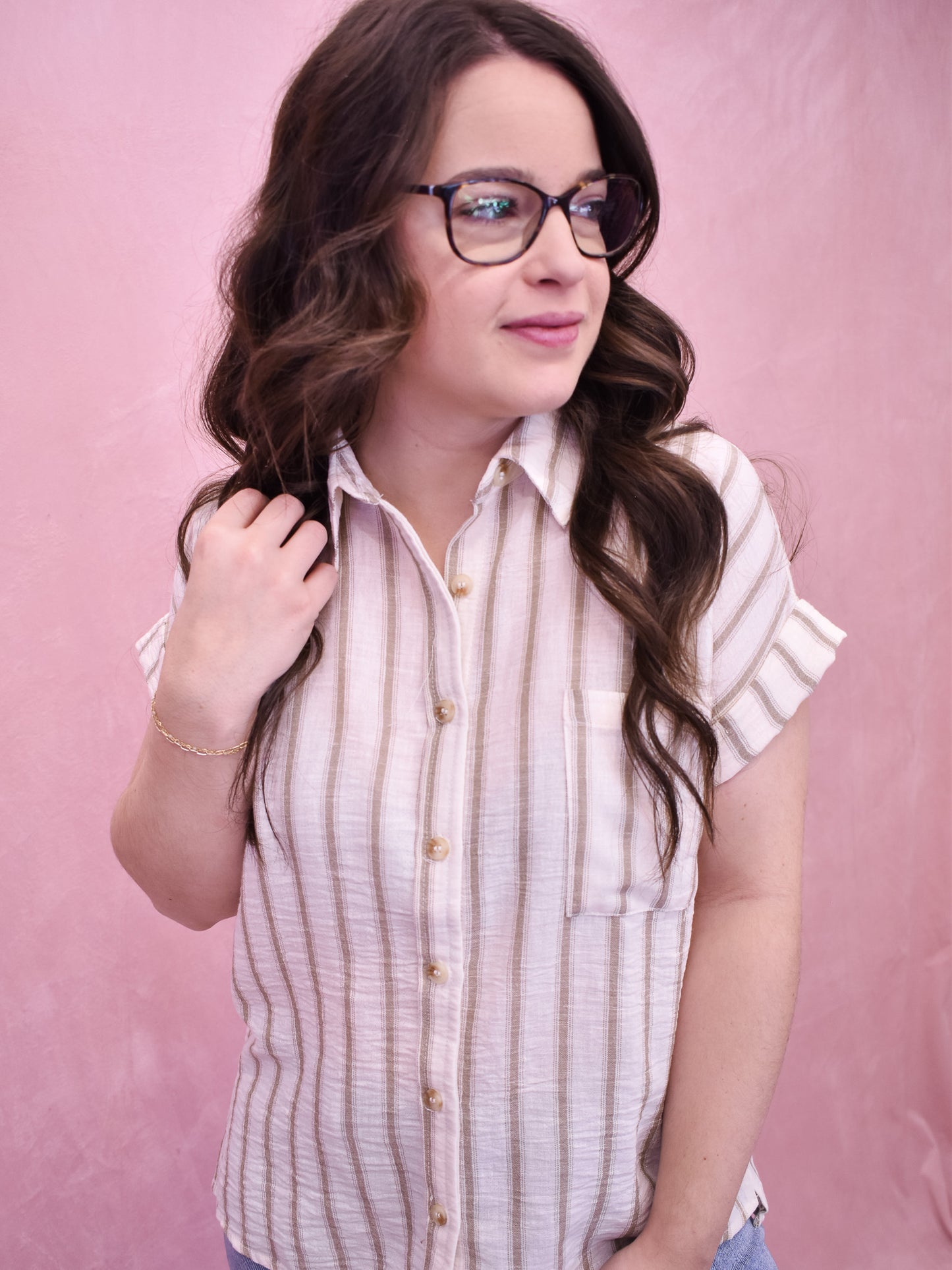 Cherished Smile Stripe Top