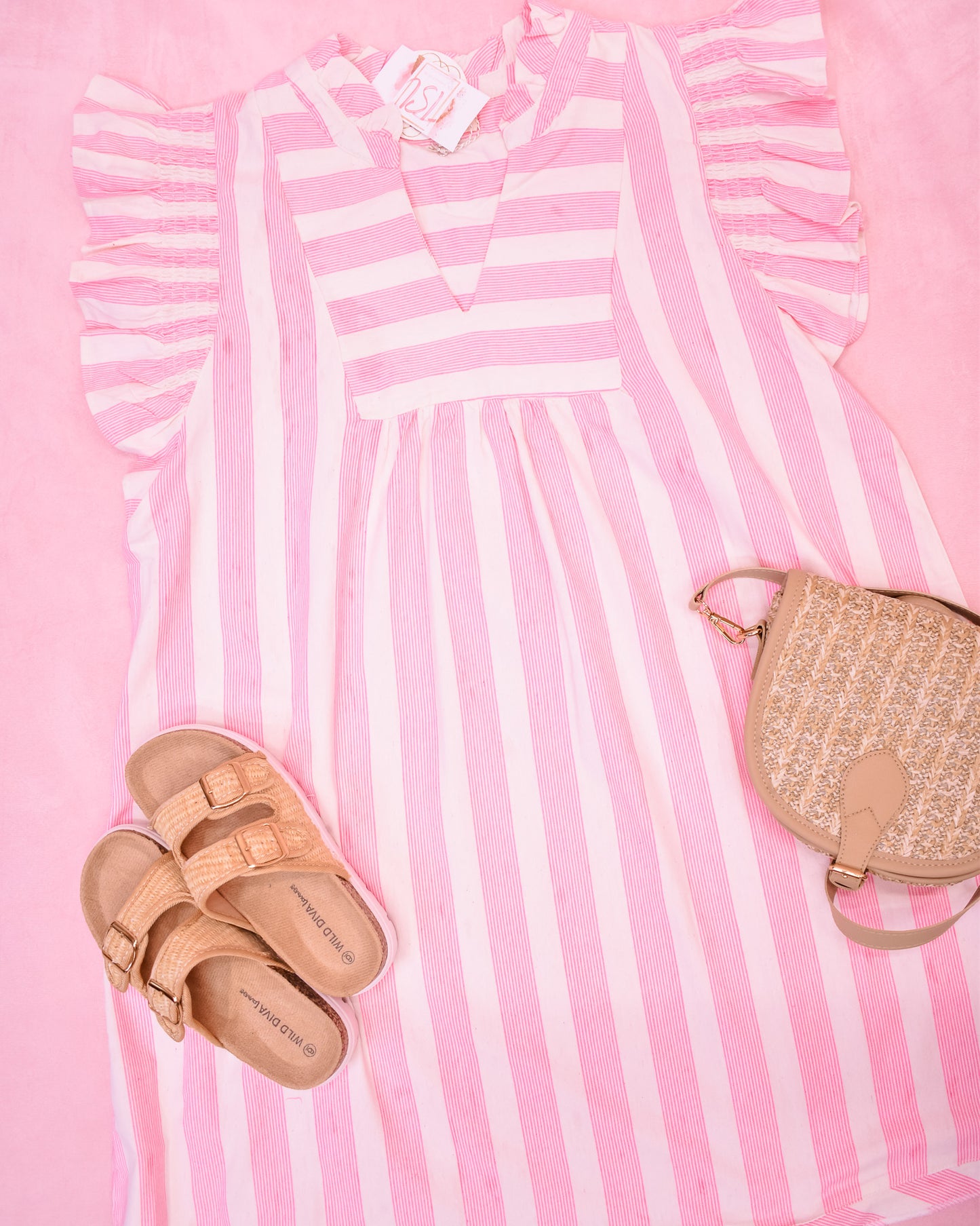 Curvy Striped Soul Cap Sleeve Mini Dress