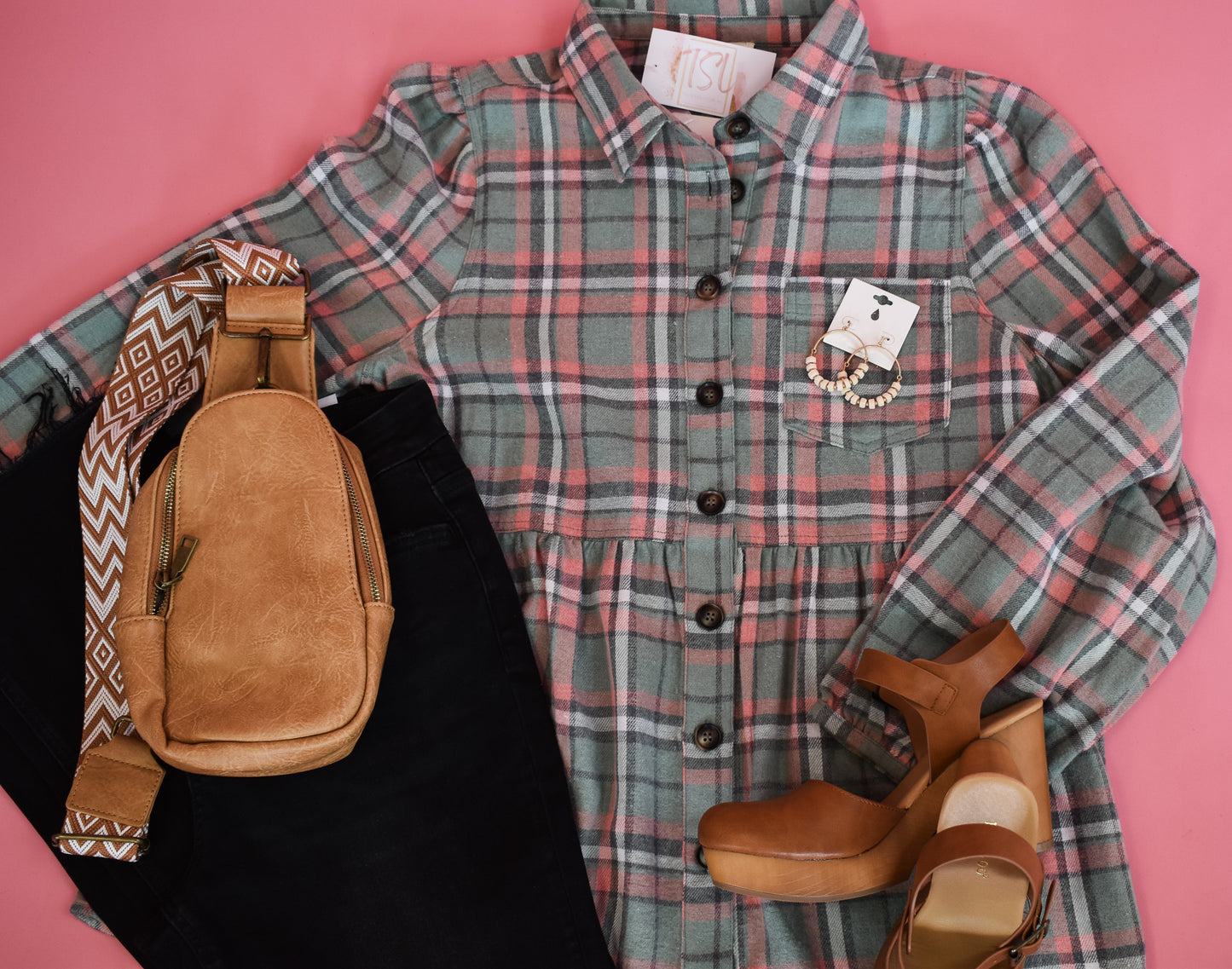 Envy Me Plaid Baby Doll Top