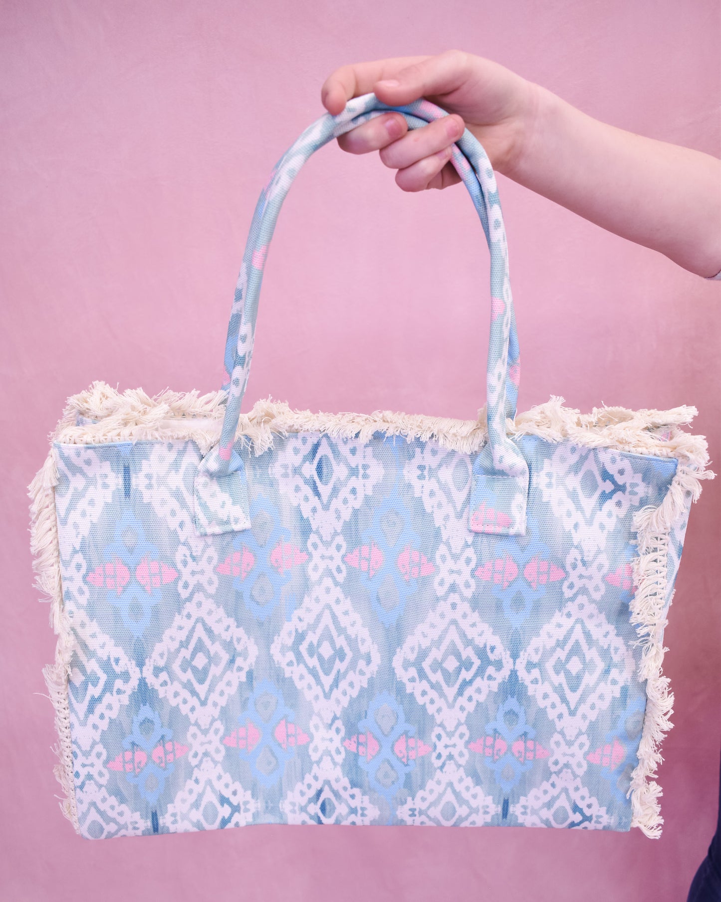 Stella Boho Pattern Fringe Tote Bag