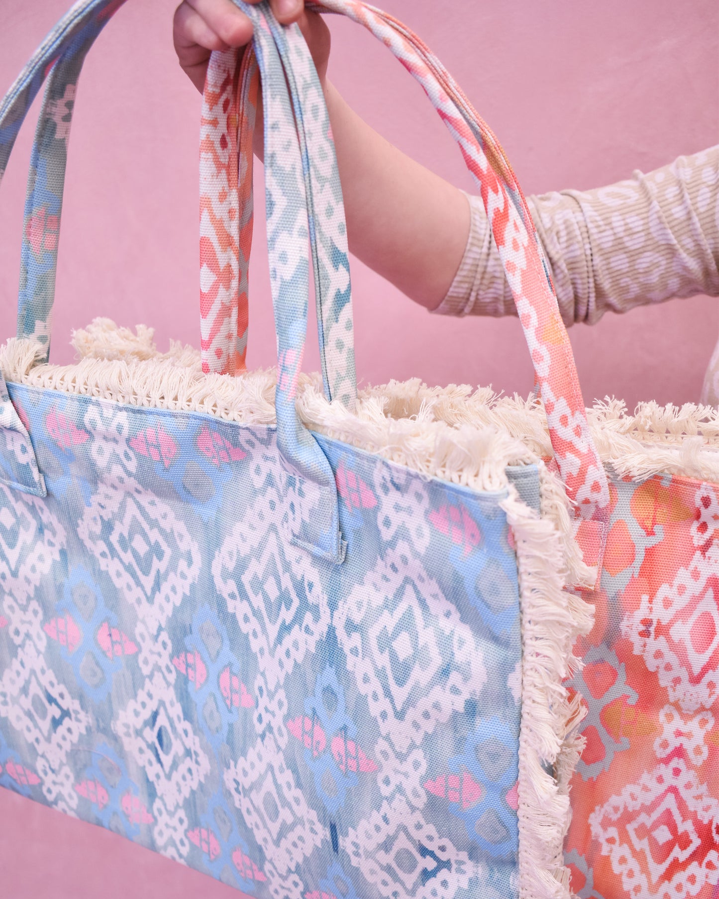 Stella Boho Pattern Fringe Tote Bag