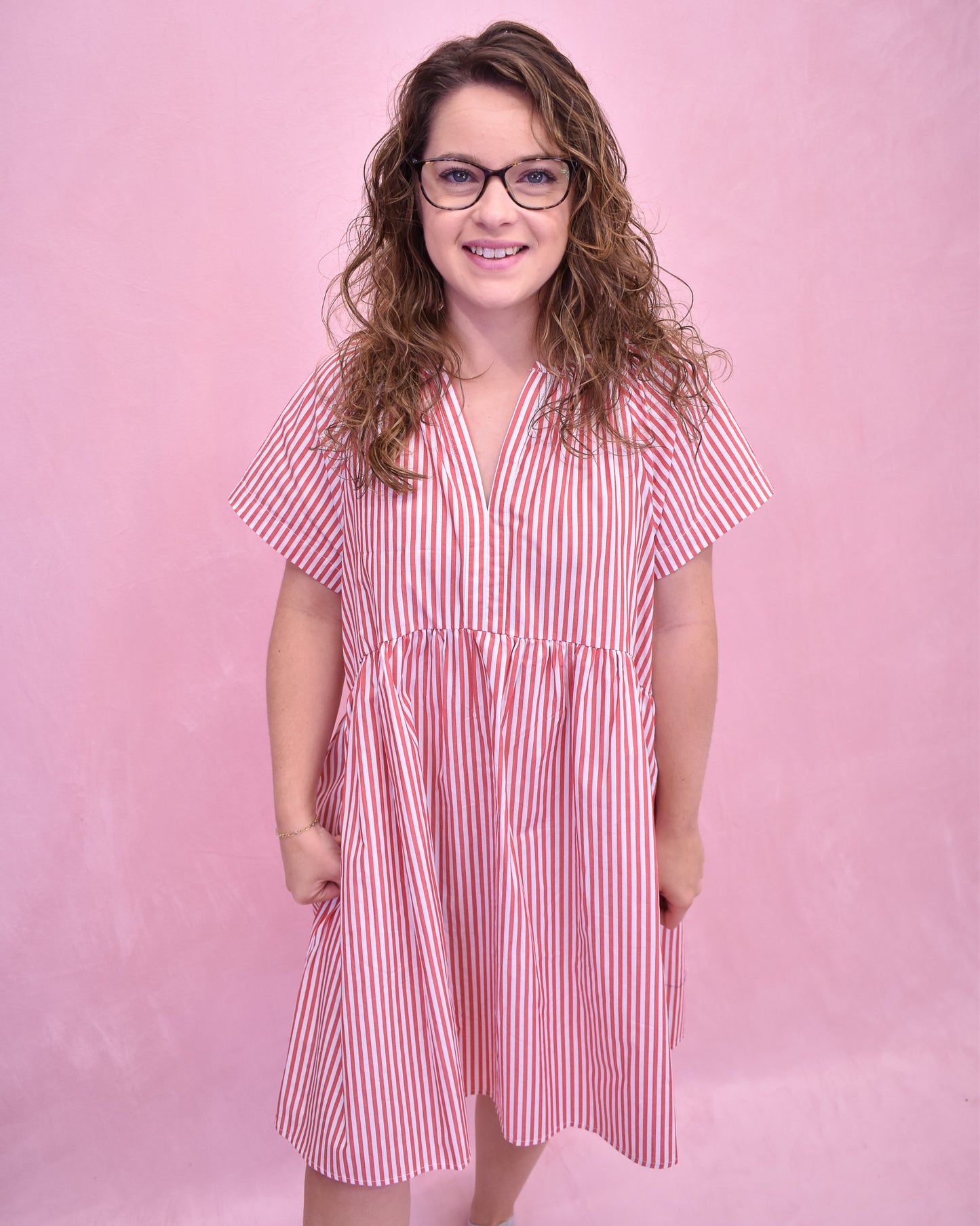 American Summer Striped Mini Dress