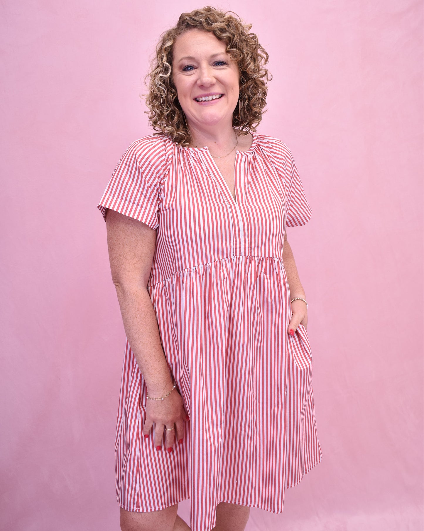 American Summer Striped Mini Dress