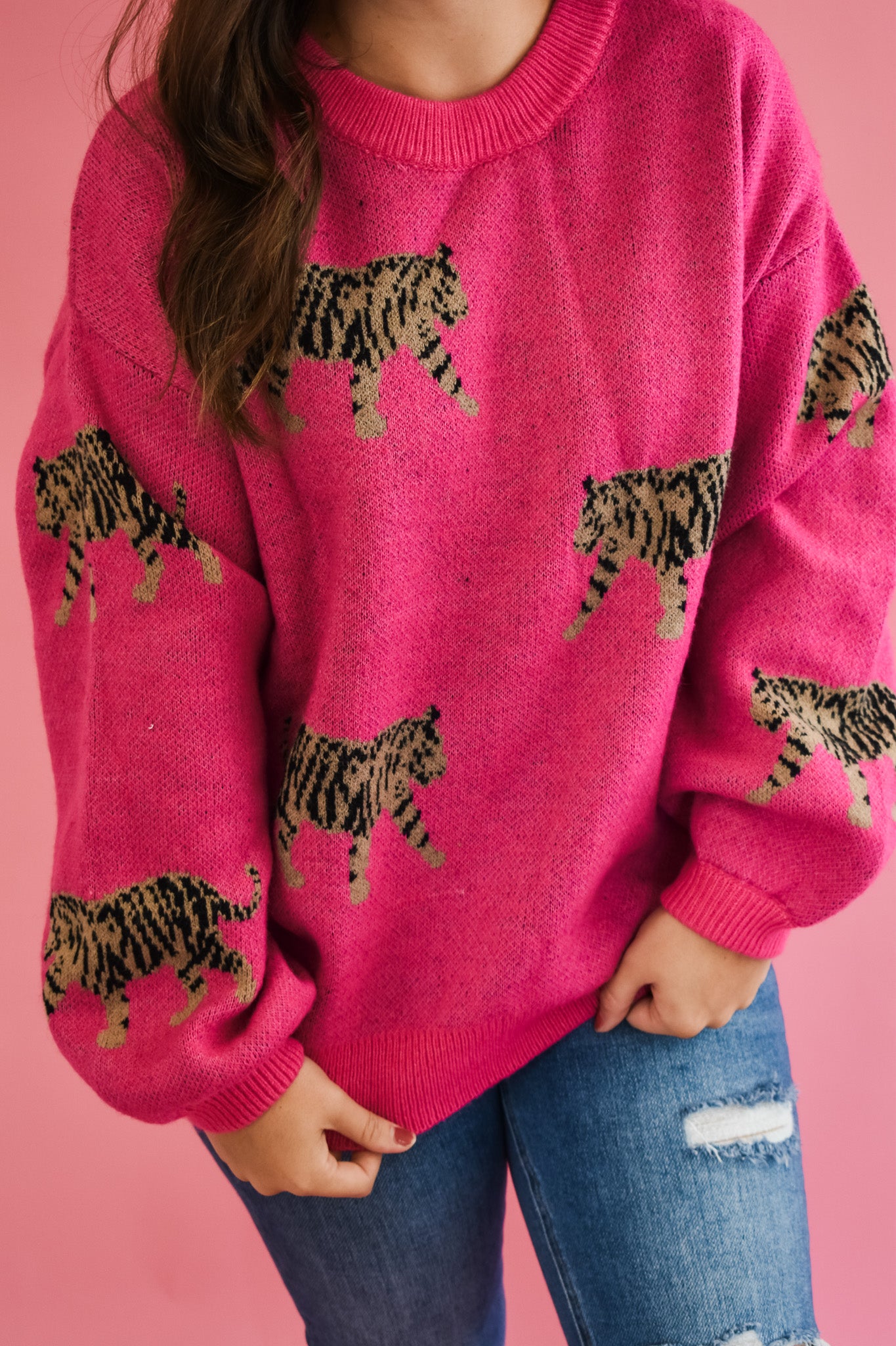 Welcome To The Wild Tiger Pattern Sweater