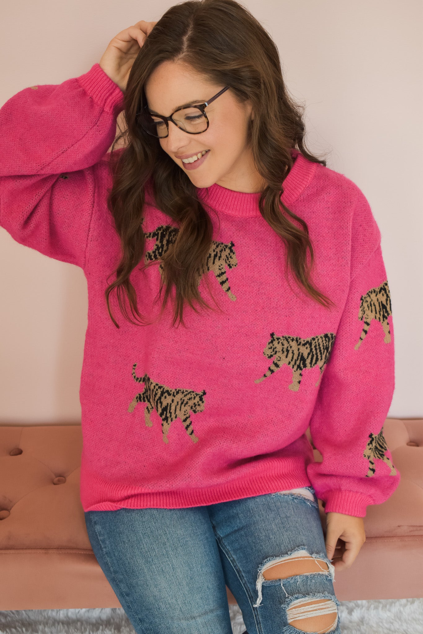 Welcome To The Wild Tiger Pattern Sweater