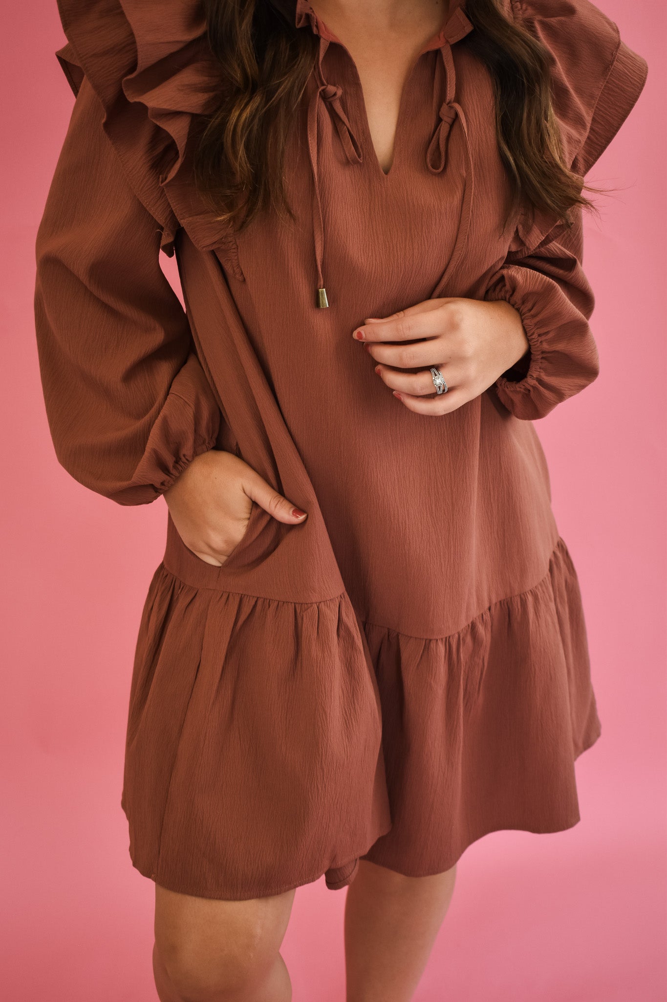 On The Way Out Ruffle Dress
