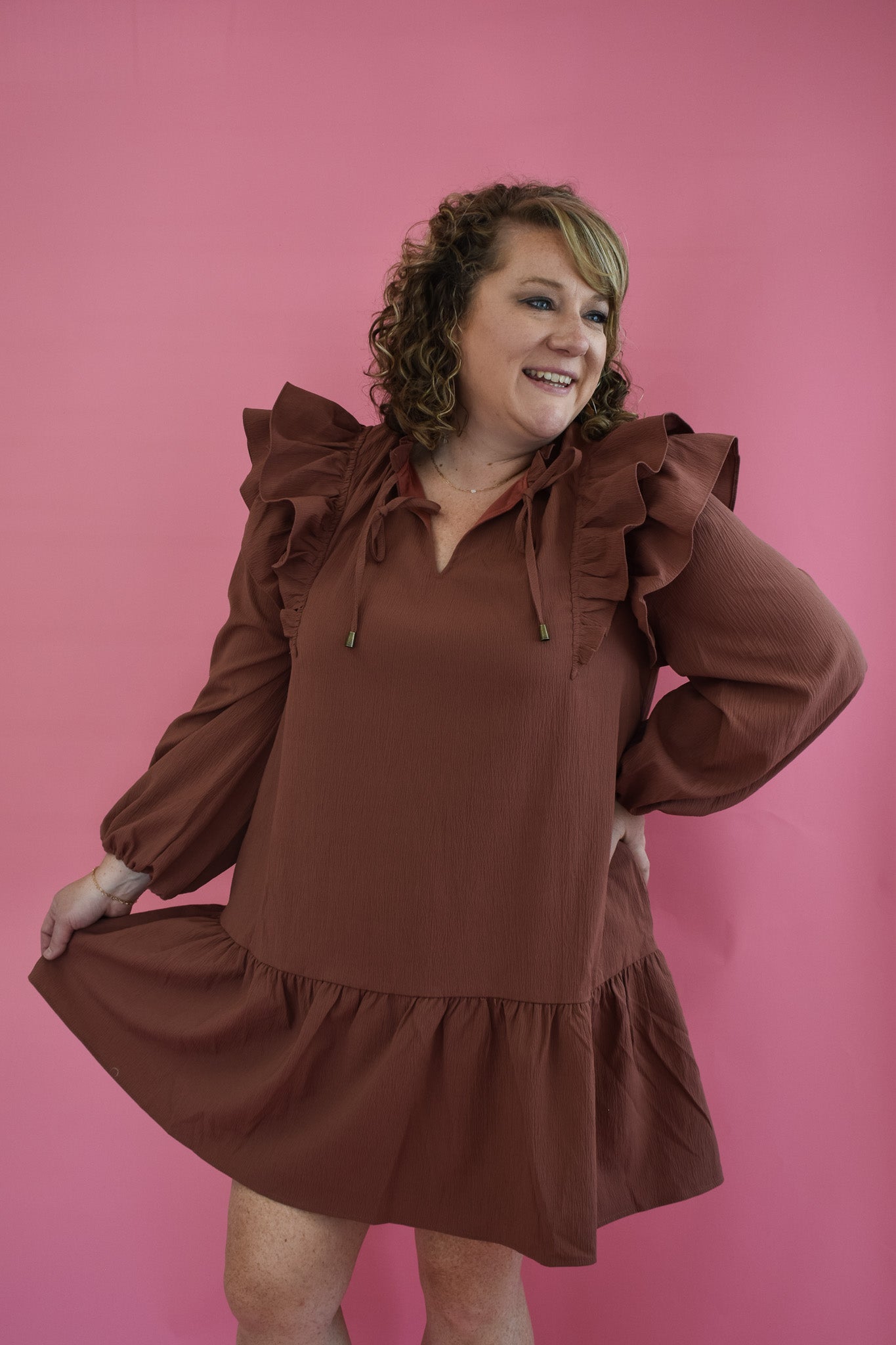 On The Way Out Ruffle Dress
