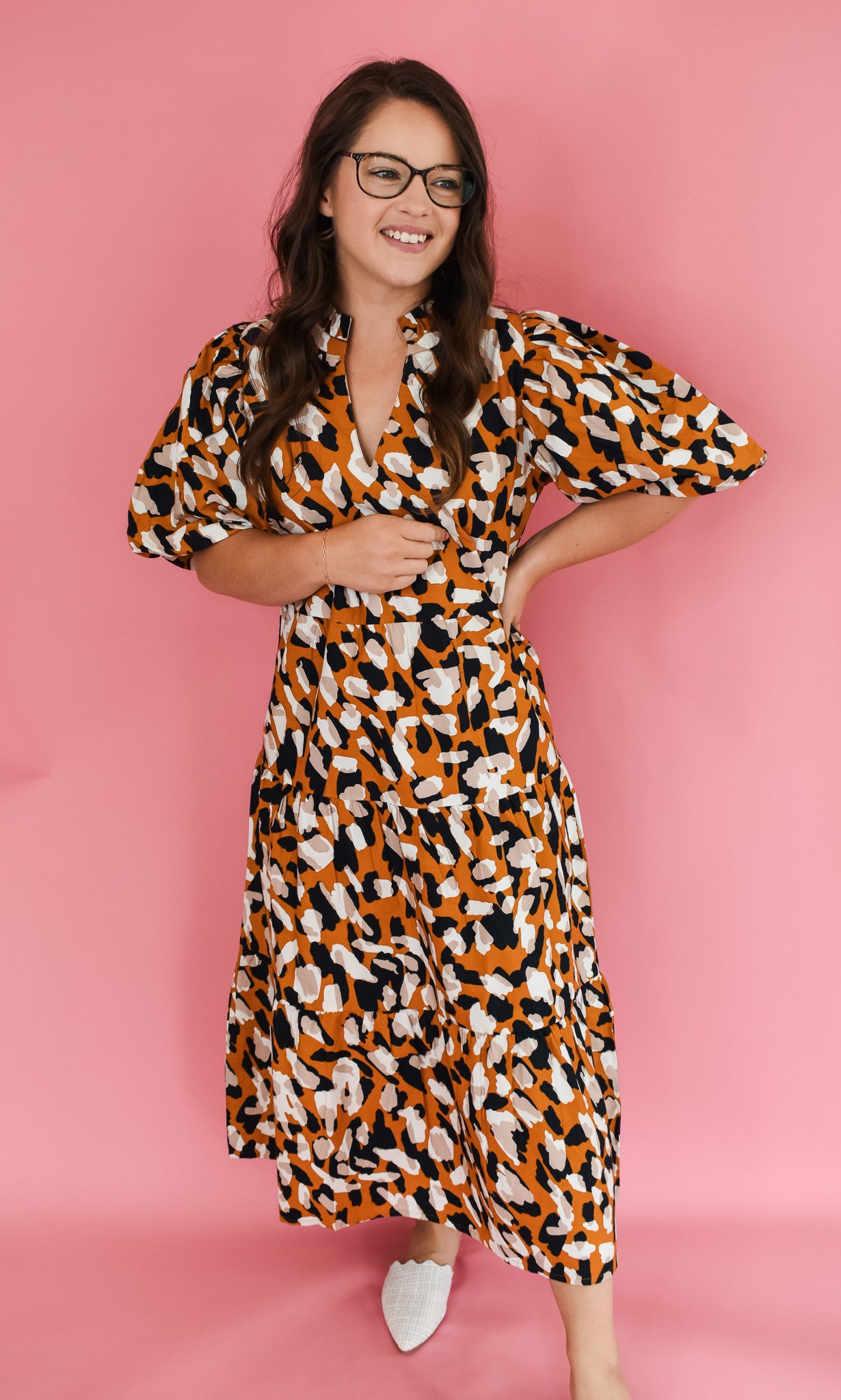 Only Moving Forward Tiered Midi Dress