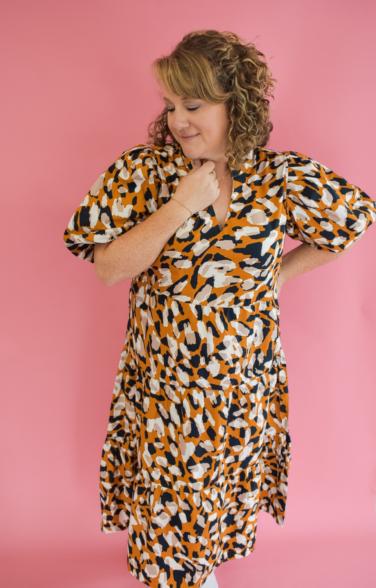 Only Moving Forward Tiered Midi Dress