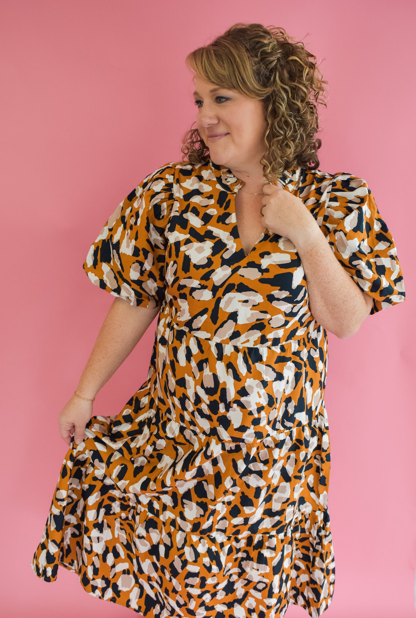Only Moving Forward Tiered Midi Dress