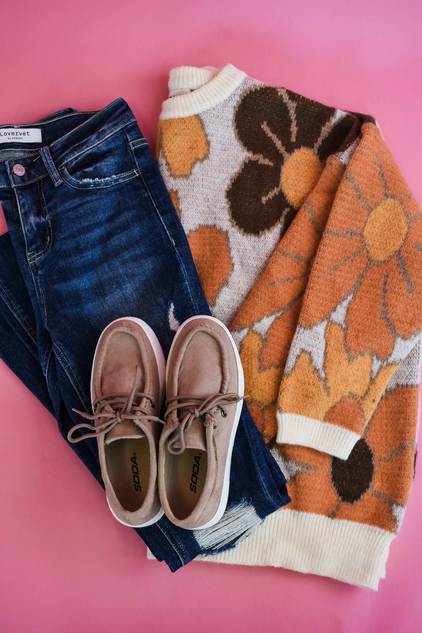 Win My Heart Flower Pattern Sweater