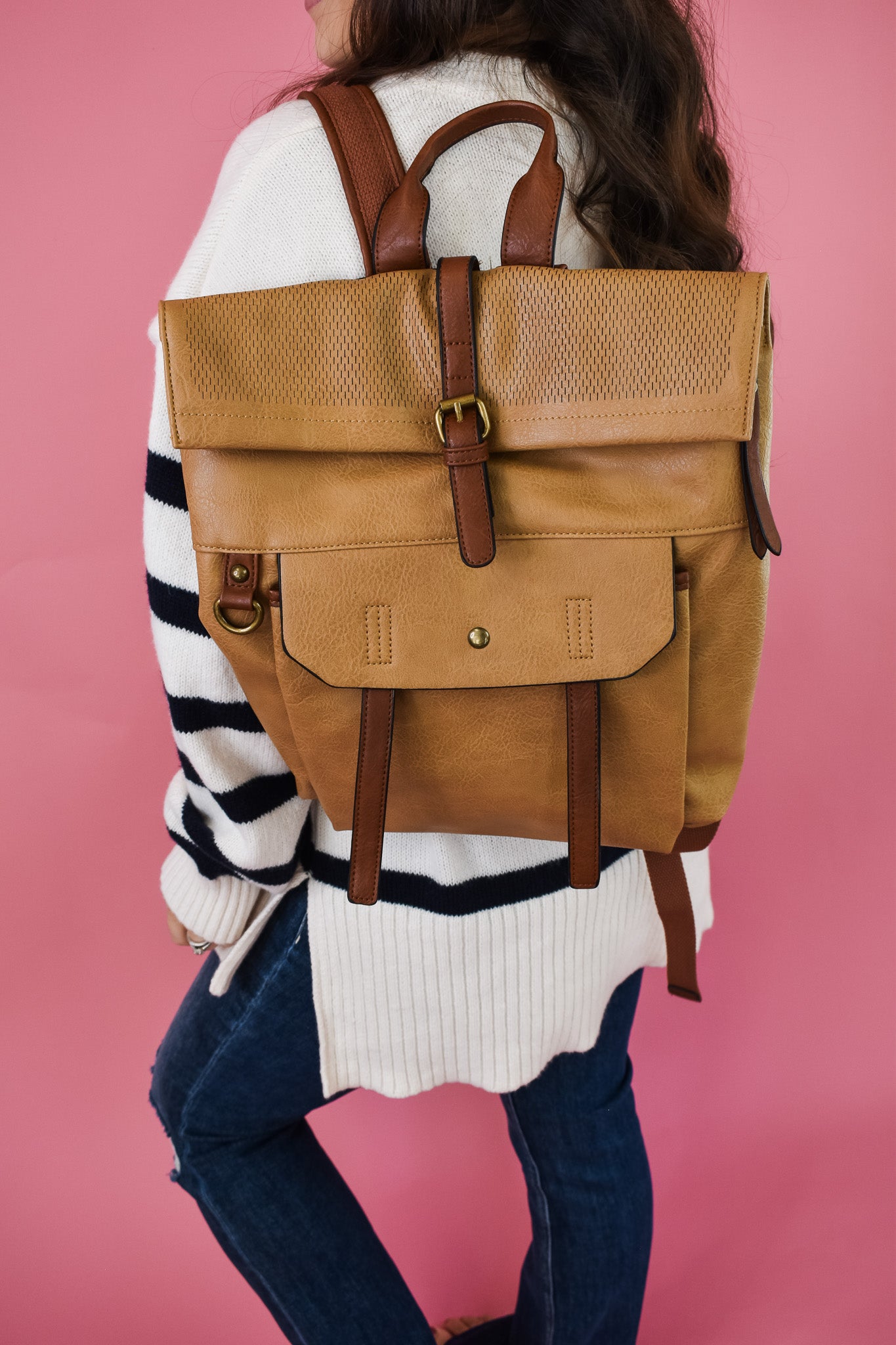 Gracie Laser Cut Flap Backpack