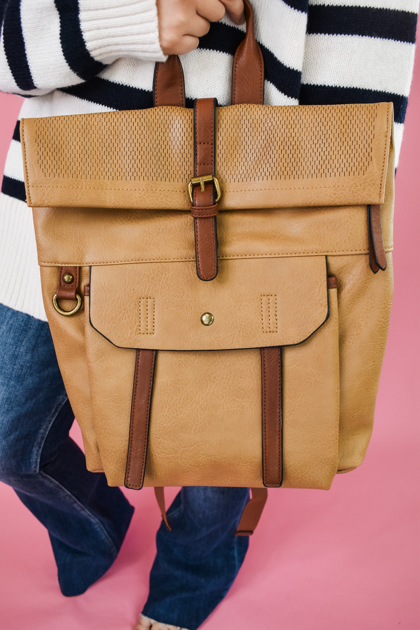Gracie Laser Cut Flap Backpack
