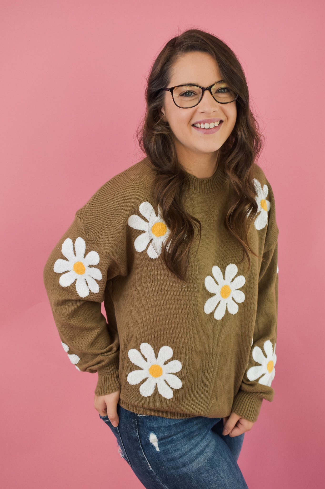 Show You Off Daisy Embroidered Sweater
