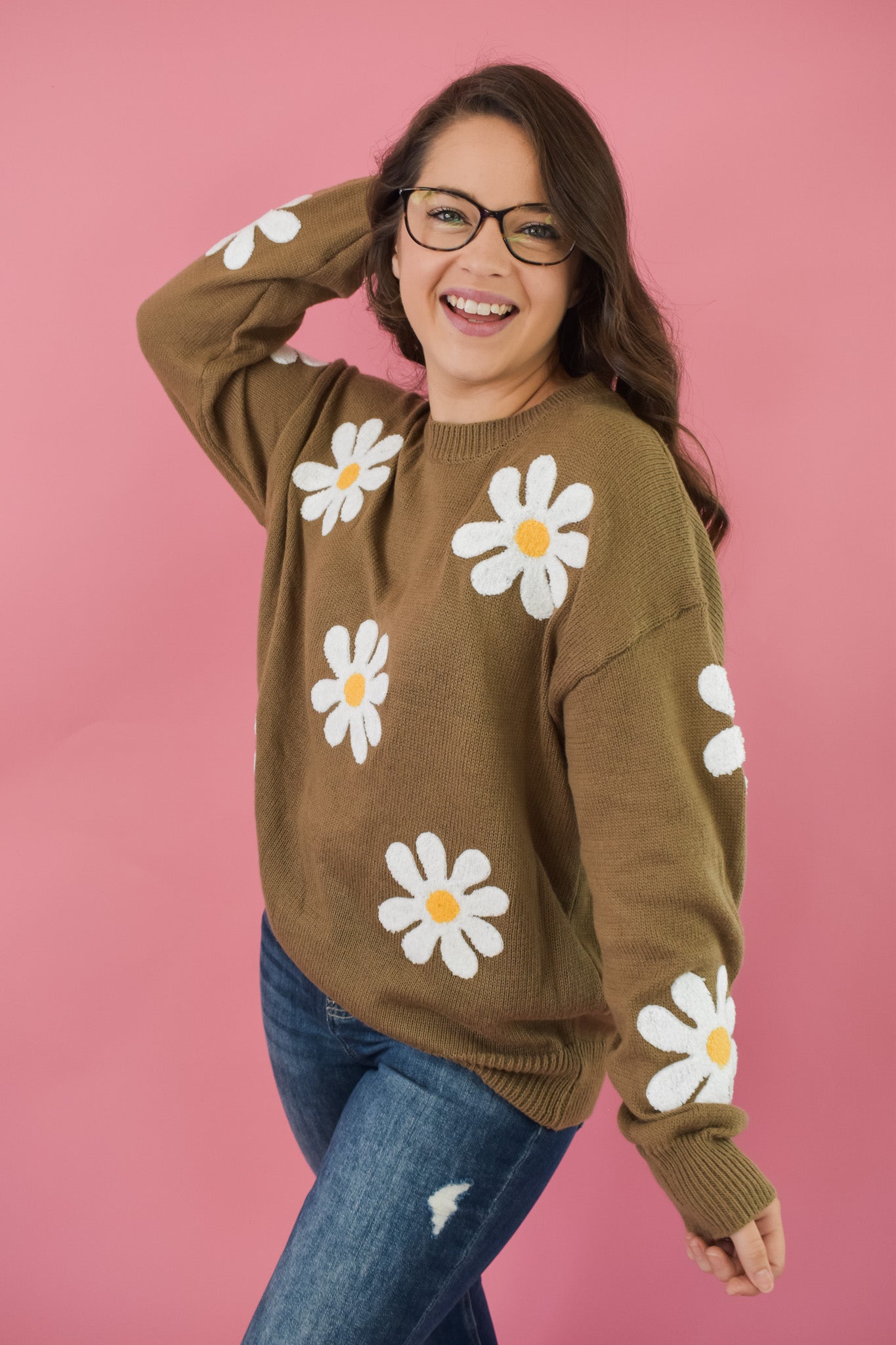 Show You Off Daisy Embroidered Sweater