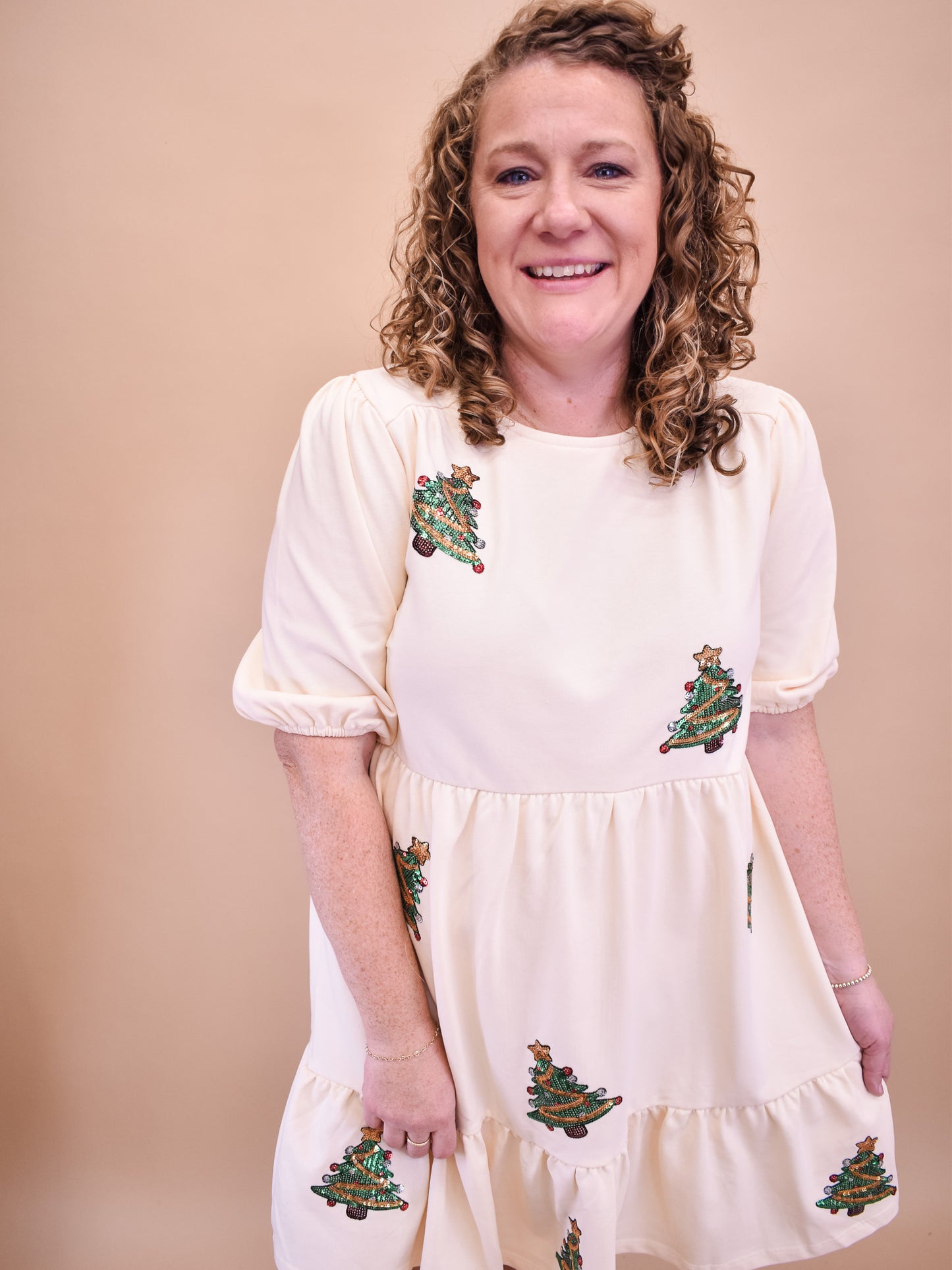 Christmas Tree Sequined Mini Dress