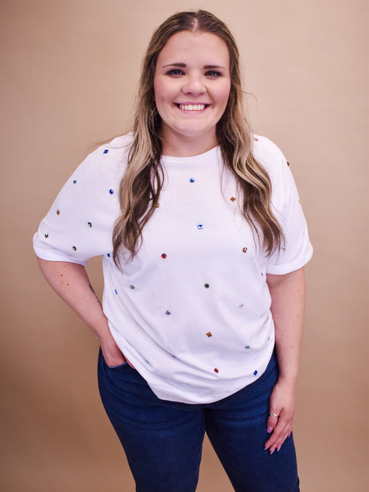 Well Known Rhinestone Detail Top