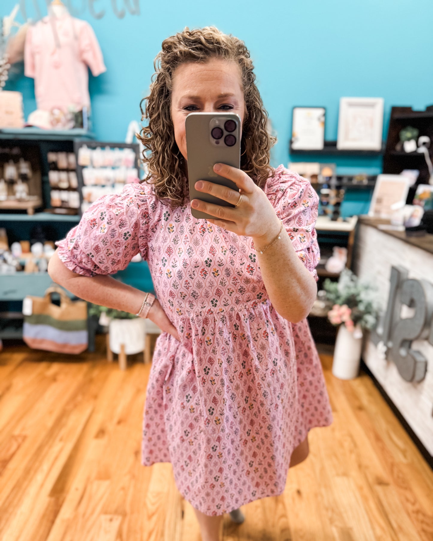 Favorite Story Line Puff Sleeve Dress