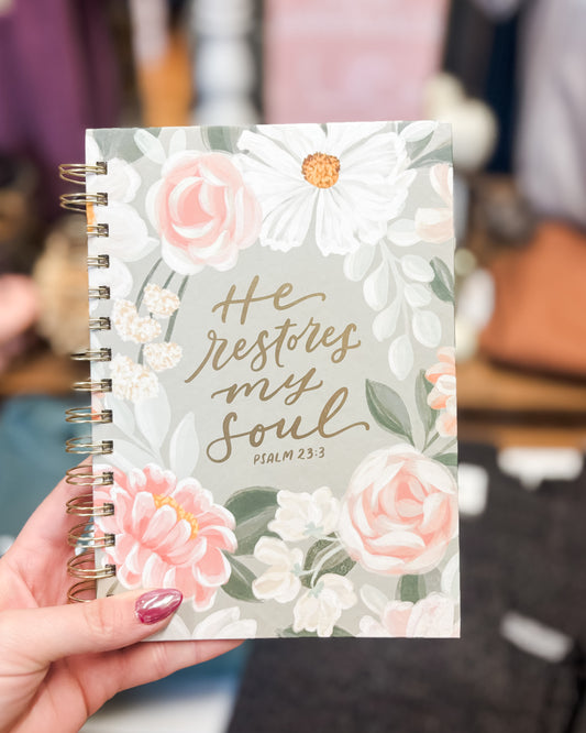 Green He Restores My Soul Journal