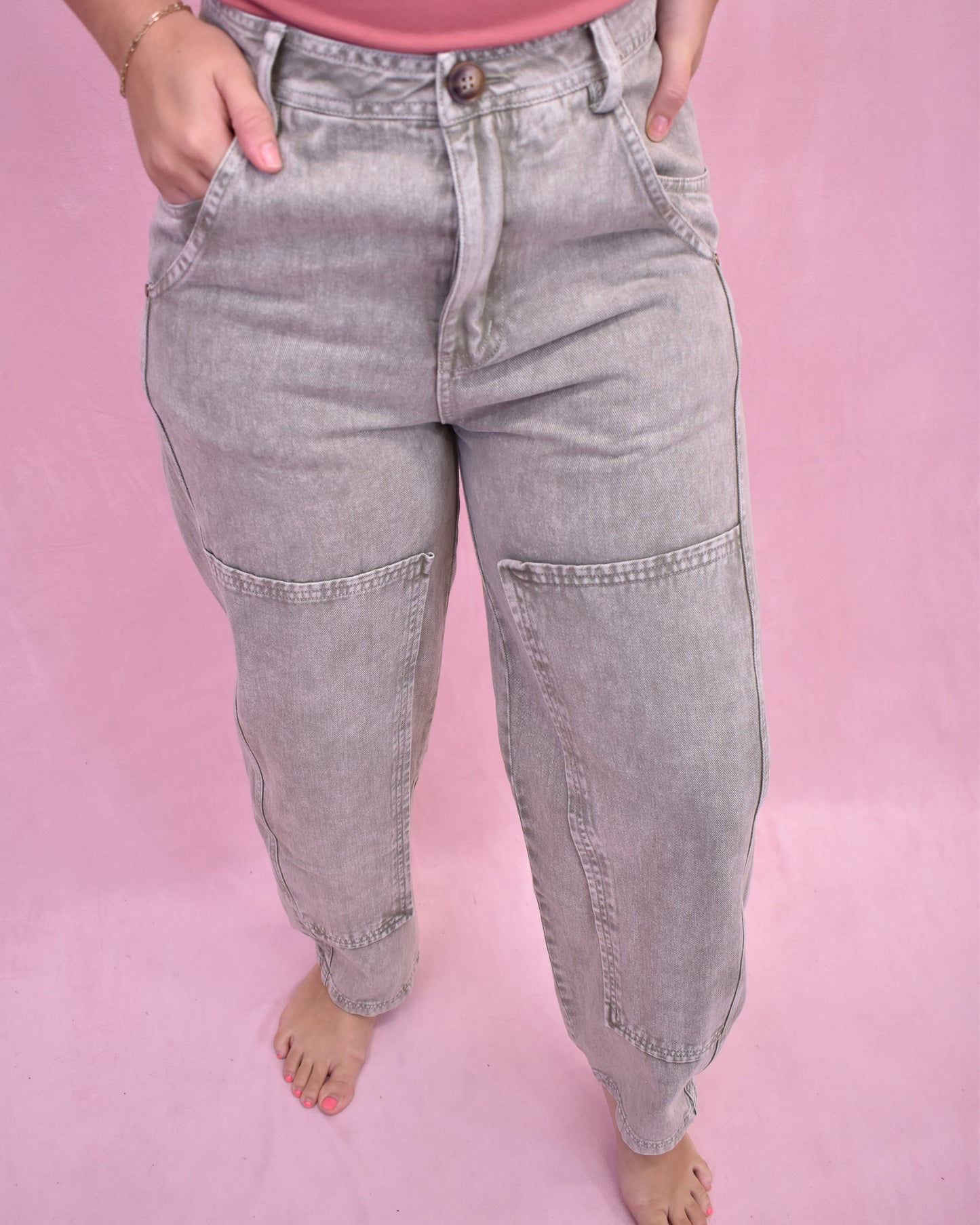 Hidden Attraction Barrel Shape Pants